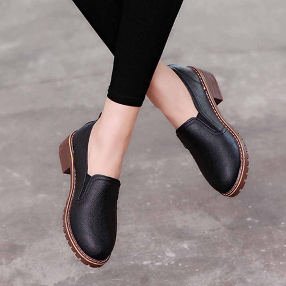 Vrouwen Herfst Schoenen Meisjes Waterdichte Oxford Schoenen Vrouwelijke Pu Lederen Schoenen Lesies Causale Schoenen: 8.5