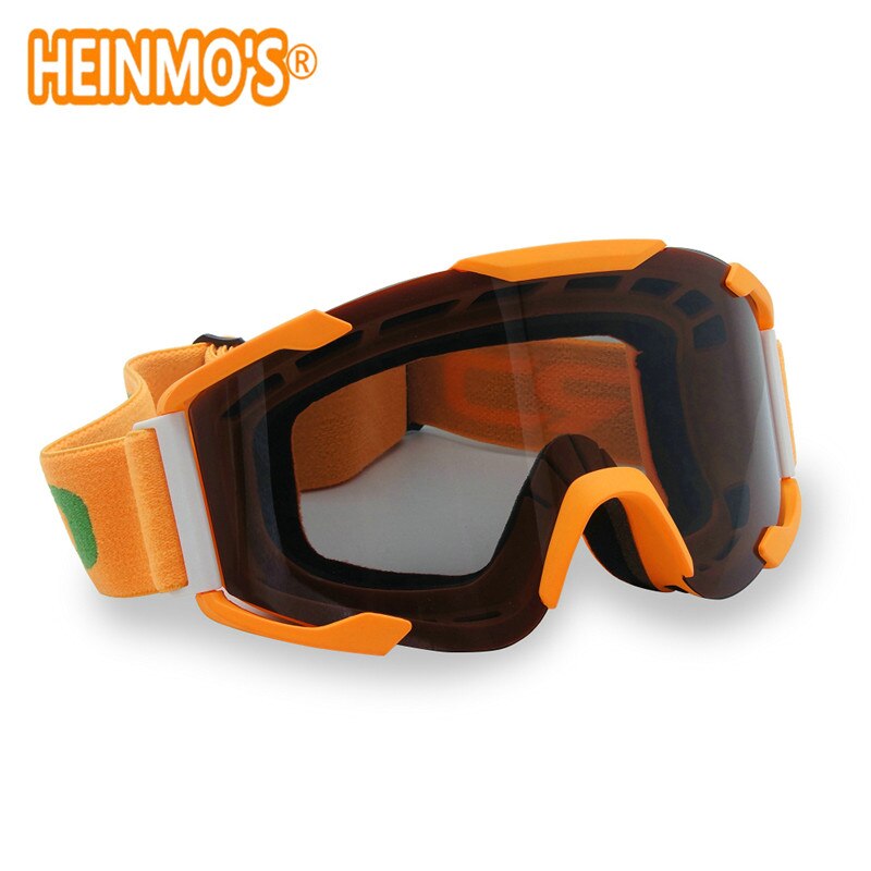 Groene motorbrillen brillen motorcross brillen fiets cross country flexibele brillen waterdicht: Oranje band