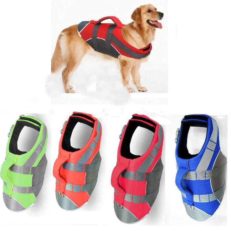 Stor hund redningsvest kæledyrsveste tøj labrador golden retriever hund surfing svømmevest flydekostume sikkerhed s-xl kæledyr tøj