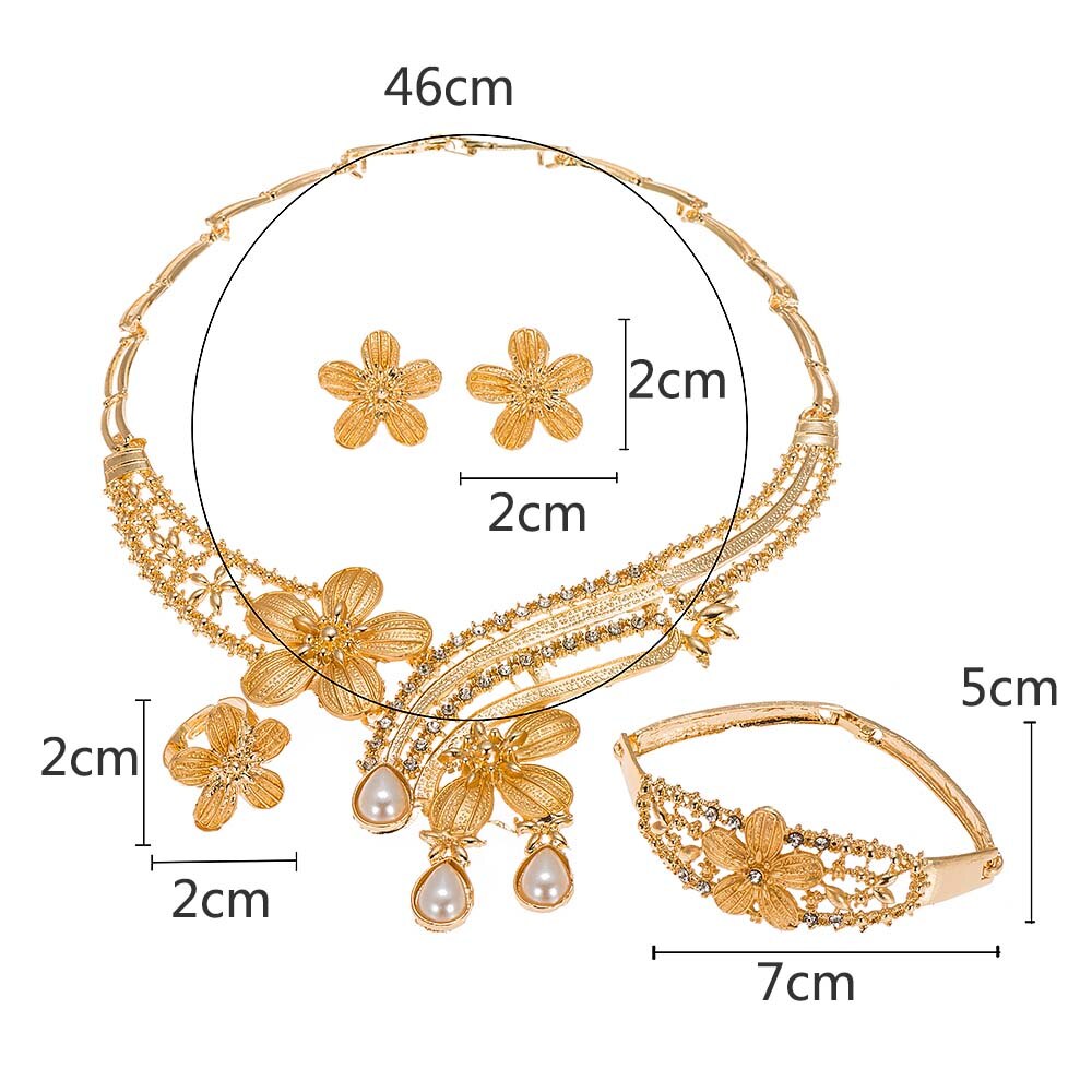 MUKUN Charm African Bridal Earrings Ring Jewelry Sets Classic Wedding Dubai Necklace Bracelet for Women Jewelry Set