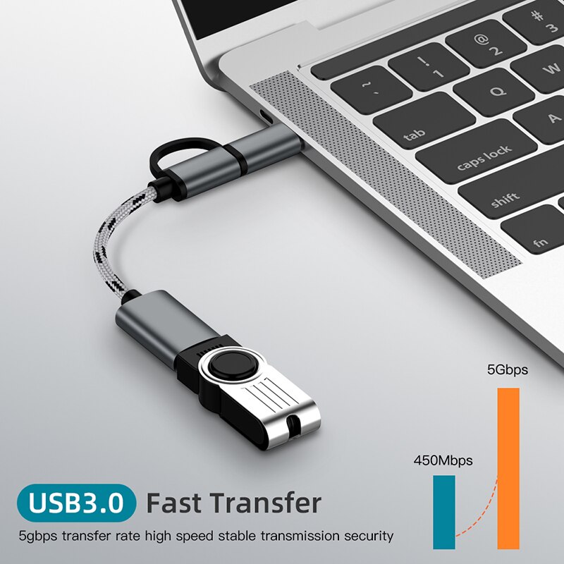 Ranipobo 2 in 1 USB 3.0 OTG Cable Nylon Braid Micro USB Type C Data Sync Charge Adapter For Samsung One Plus MacBook Type-C OTG