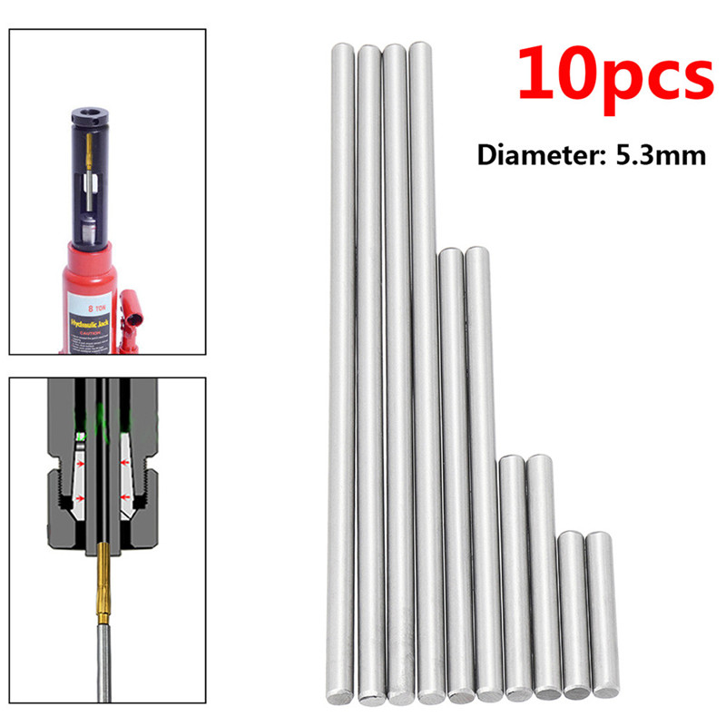 Juego de pines eyectores de acero, 10 Uds., 5,3mm, alta dureza, especificaciones completas