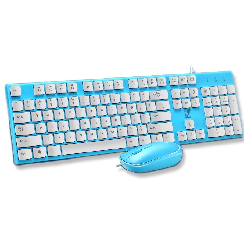 Bedraad Toetsenbord En Muis Set Kantoor Toetsenbord Gaming Toetsenbord Thuis Toetsenbord Ergonomisch Toetsenbord Voor Pc Laptop: Blauw