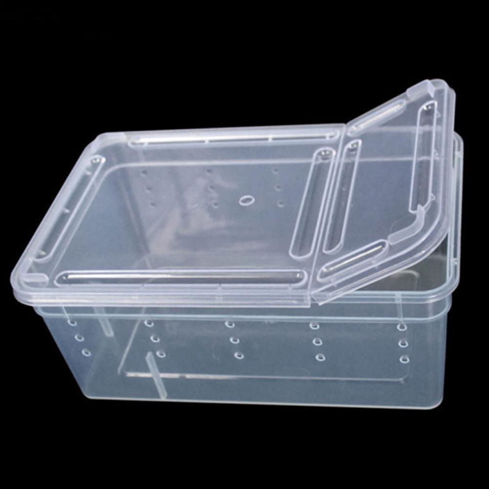 Adeeing Transparent Feeding Box Reptile Box Amphibian for Snake Cage Lizard Spider Reptile Combination