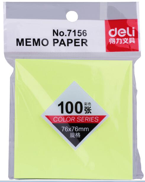 1 pad lot Memo Pad Paste paper 51*76 mm 100 page sticky note Sticker Post-it Labels Stickers Note deli Office Supplies: 76X76mm yellow