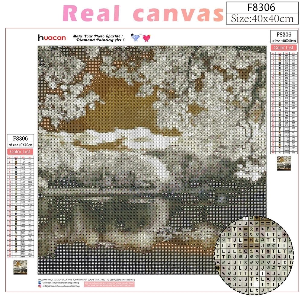 HUACAN 5D DIY Diamond Painting Winter Full Drill Square Diamond Mosaic Landscape Picture Of Rhinestones Embroidery Scenery