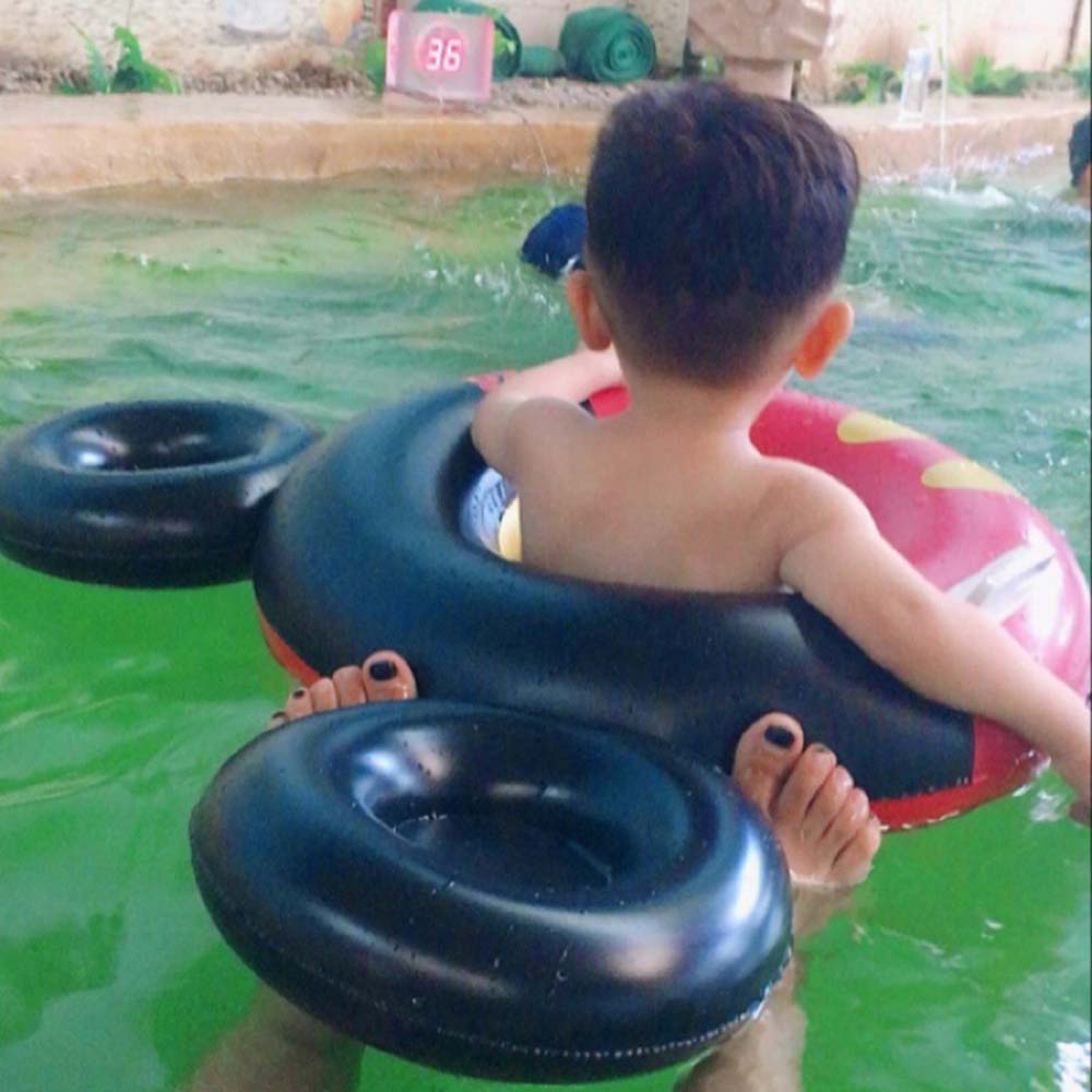 Flotador de piscina para niños de 0 a 5 años con sombra, flotador de piscina inflable, Flotador para asiento de bebé, juguetes de piscina para verano: Black