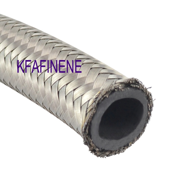AN16 AN 16 -16 AN-16 Stainless Steel Braided Rubber Fuel Line Gas Oil Hose 1M 3.3FT