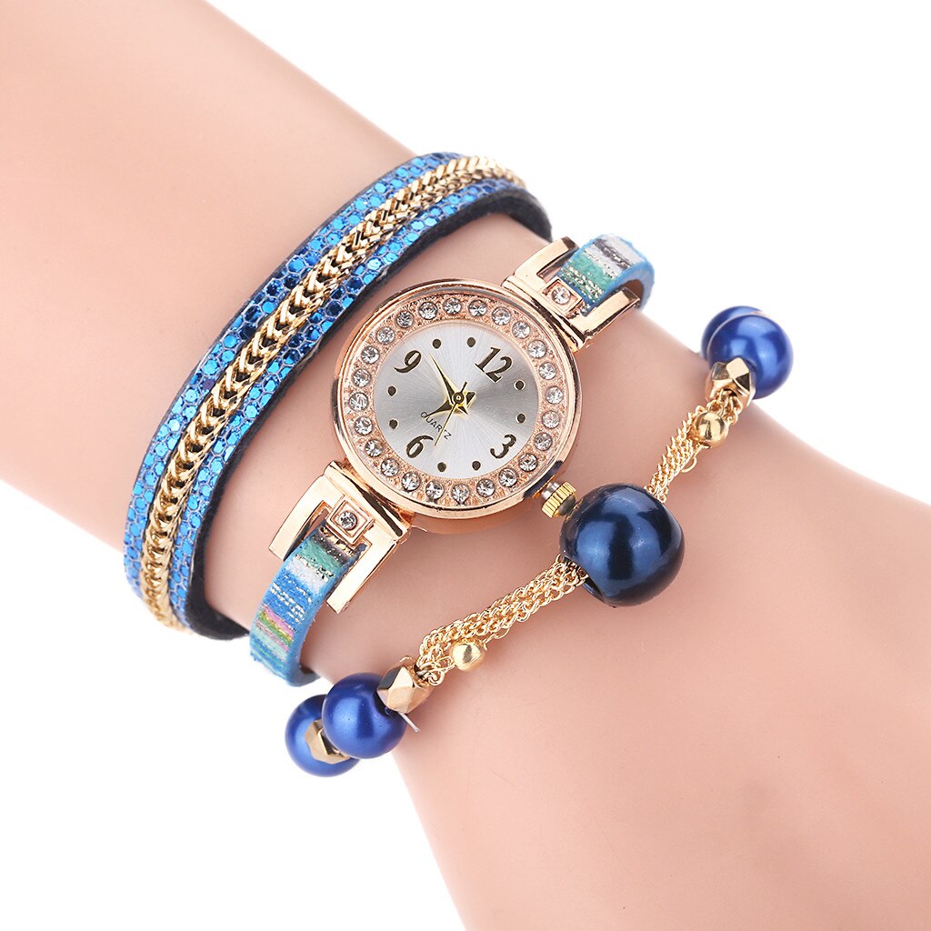 Women Vintage Water Pendant Bracelet Dial Analog Quartz Wrist Watch Bracelet Watch Reloj Mujer Montre Femme: E