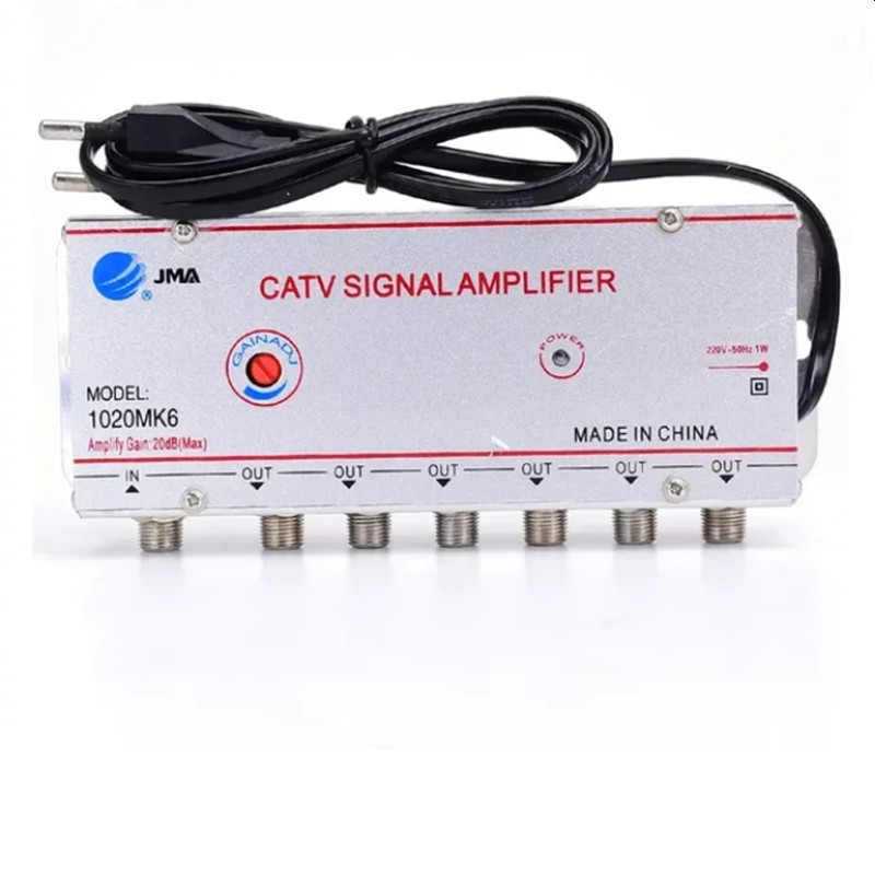 2/3/4/6/8 Way 20DB CATV Splitter Digital TV Antenna Signal Amplifier Indoor Booster for Home TV Equipments EU Plug 220V