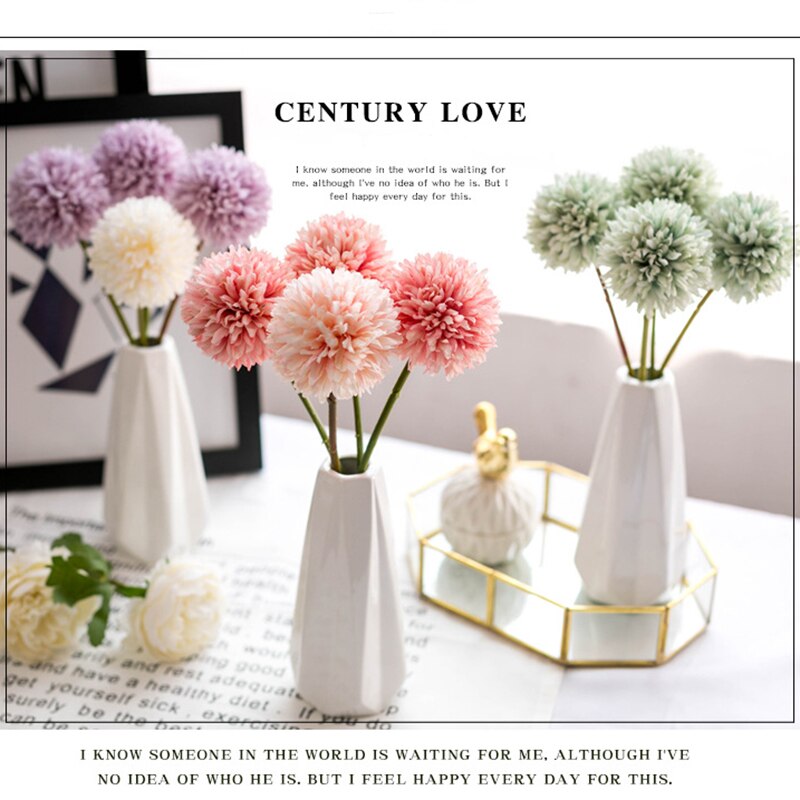 3/5Pcs Hortensien Künstliche Blumen Bouquet Für Home Schlafzimmer Dekor Hochzeit Dekoration Handwerk Vasen Blume Anordnung Zubehör