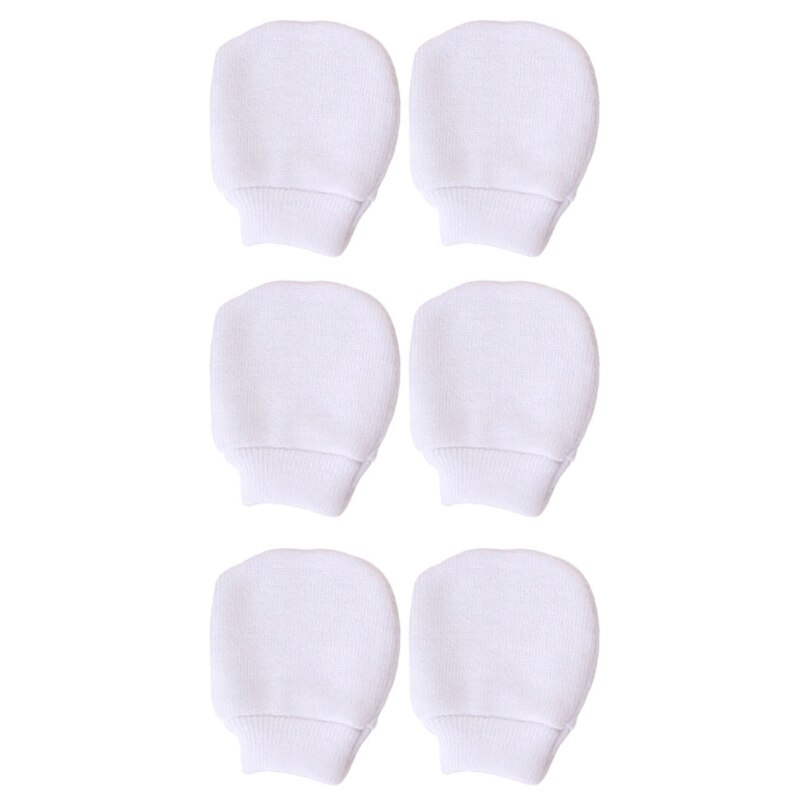 3 Pair/set Simple Cute Baby Knitting Mitten Newborn Anti-eat Hand Anti-Grab Face Protect Glove Baby Mitten: B