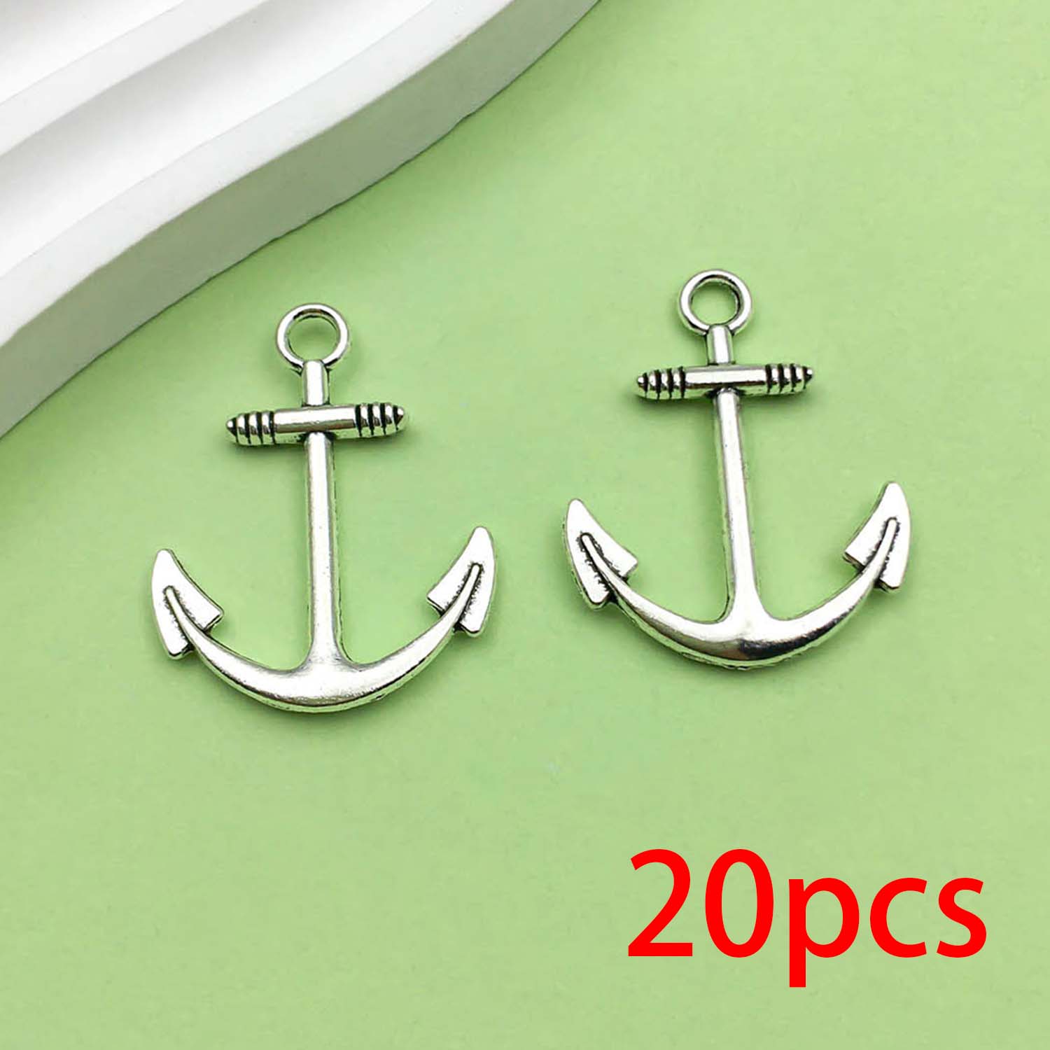 20 piezas colgantes de aleación de Metal con de ancla de barco Vintage plateado antiguo para pulsera DIY, collar, accesorios para hacer joyas: orange