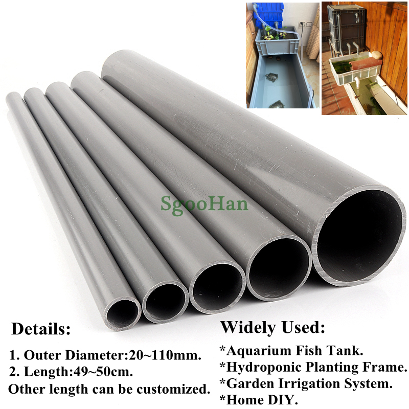 1PC OD 20/25/32mm UPVC Aquarium Fish Tank Pipe Home Garden DIY Shelf Tube Irrigation Watering Fittings 49~50cm Long