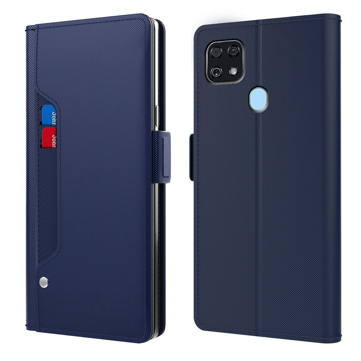 For ZTE A1 Alpha 20 Plus Case Wallet Flip Case For ZTE A1 Alpha 20+ Case With Magnet Kickstand: Dark Blue