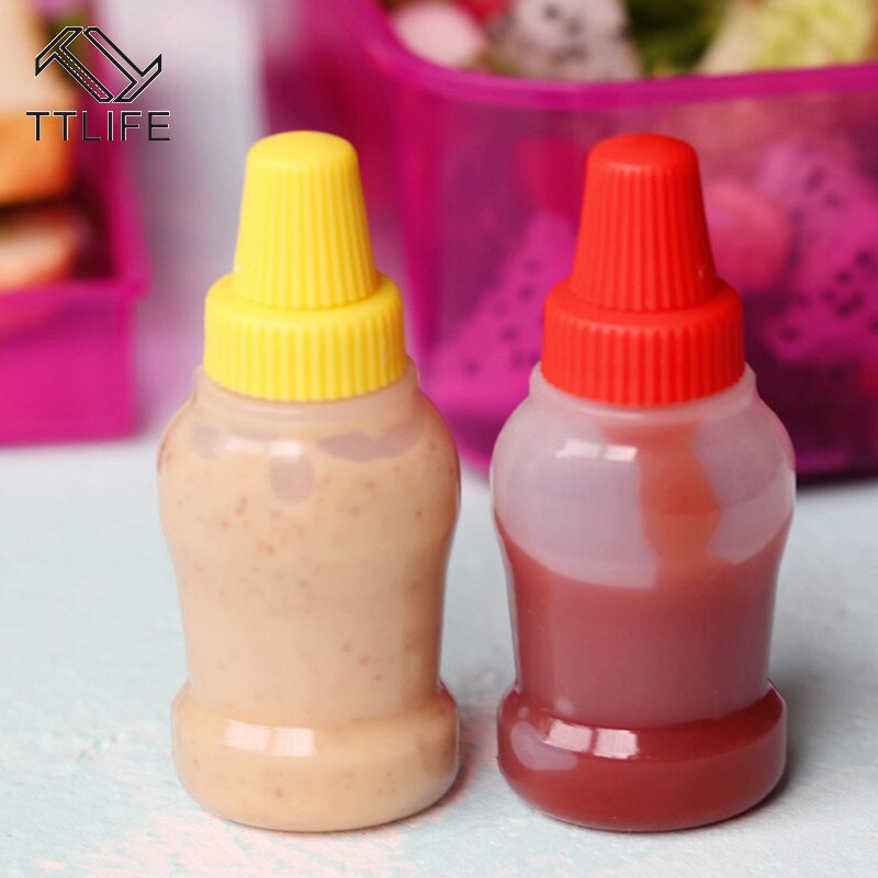 1 Set Kruidenfles Kit, Lunch Bento Sojasaus Case Container met druppelaar Plastic Specerij Dispenser Mini Specerij Fles