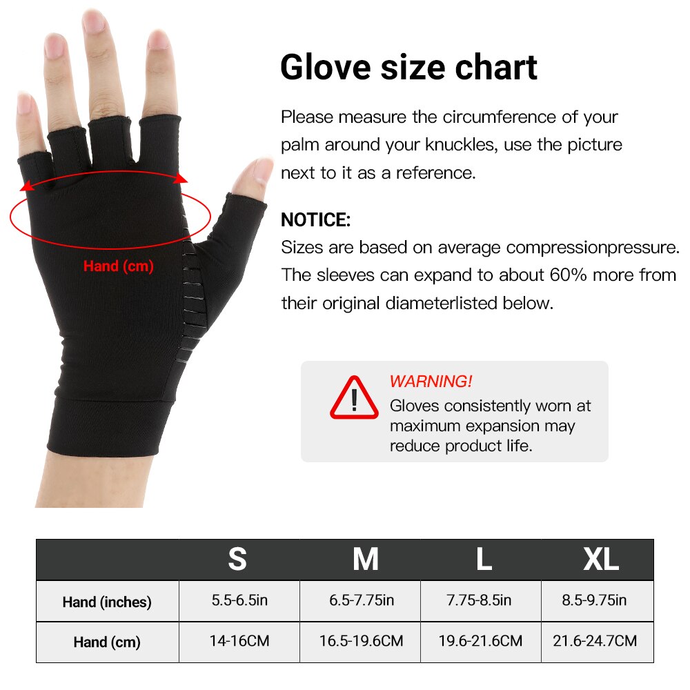1 Paar Compressie Handschoenen Hand Koper Artritis Handschoenen Gezamenlijke Pijnbestrijding Half Vinger Antislip Therapie Handschoenen Voor Vrouwen mens