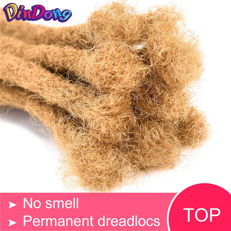 DinDong 10 inch Synthetic Dreadlocks Men Handmade Crochet Braiding 6 inch Dreadlocks Hair Extensions Hip Hop Pure Color