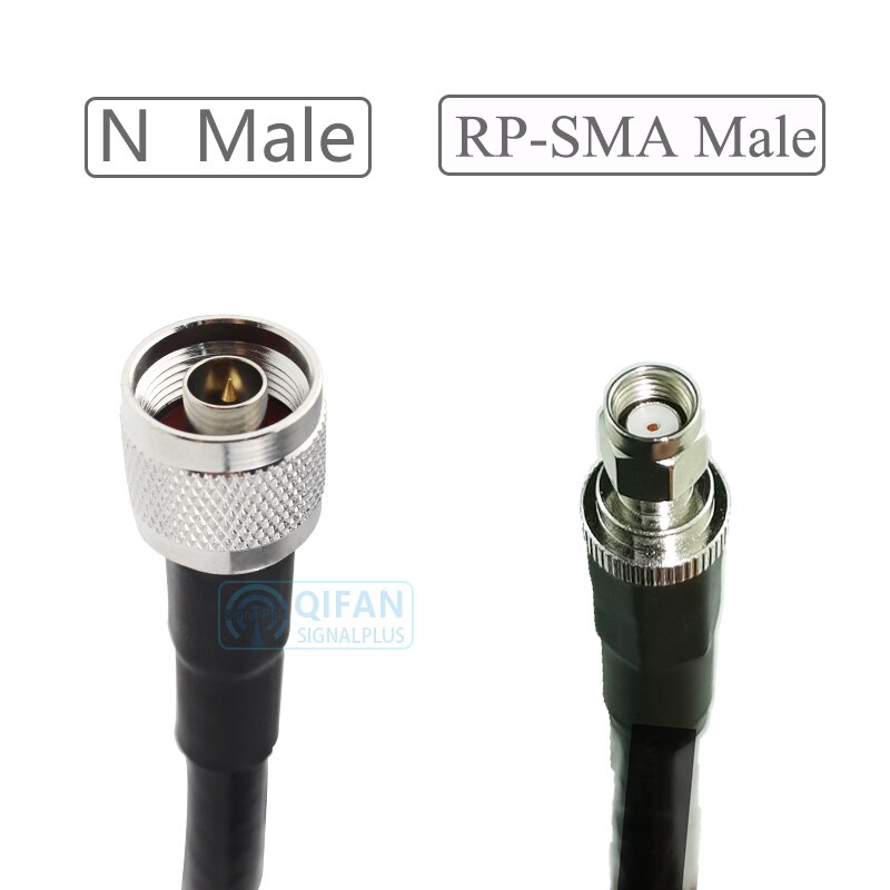 LMR-400 LM400 Cable Coaxial RF con N macho y RP-SMA macho para punto de acceso, transmisor de Radio, antena