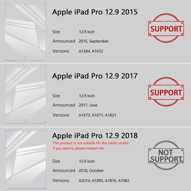 9D Tempered Glass For iPad Pro 12.9 Screen Protector Front Film