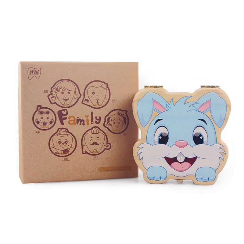 Logwood Children Lanugo sheng xiao tu Baby Teeth Box Baby Souvenir Teeth Collection Box Teeth ya wu: Default Title