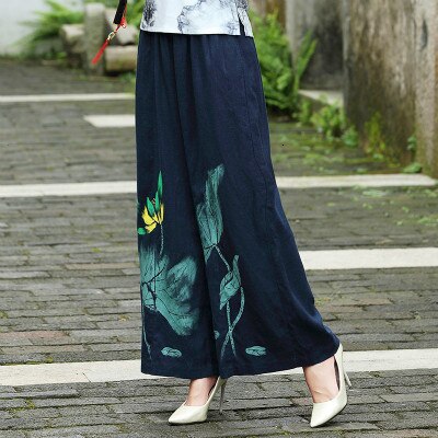 Traditional Chinese Clothing Women Sets Blouse And Pants Sets Elasticity Qipao Suits Tops Chinese Costume 3XL: pants / L