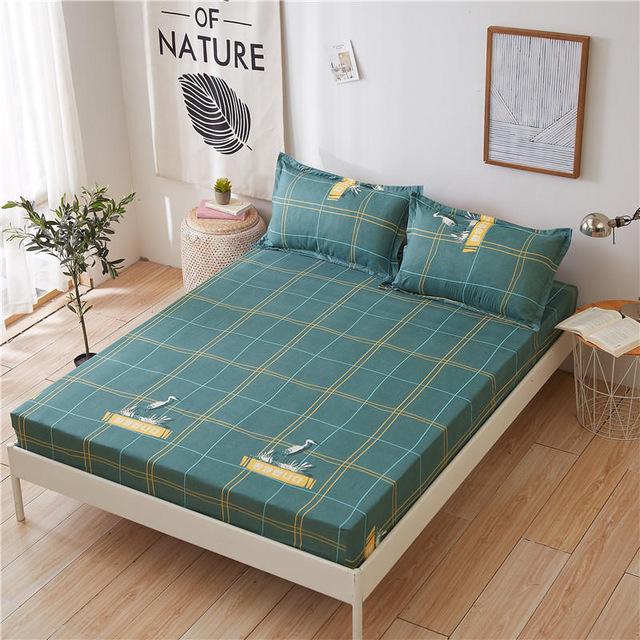 avocado bed sheets 1pc Bedsheet Green Avocado Printed Fitted Sheet Mattress Cover With Elastic Band Bed Sheets (No Pillowcase): mange / 180cmx200cm