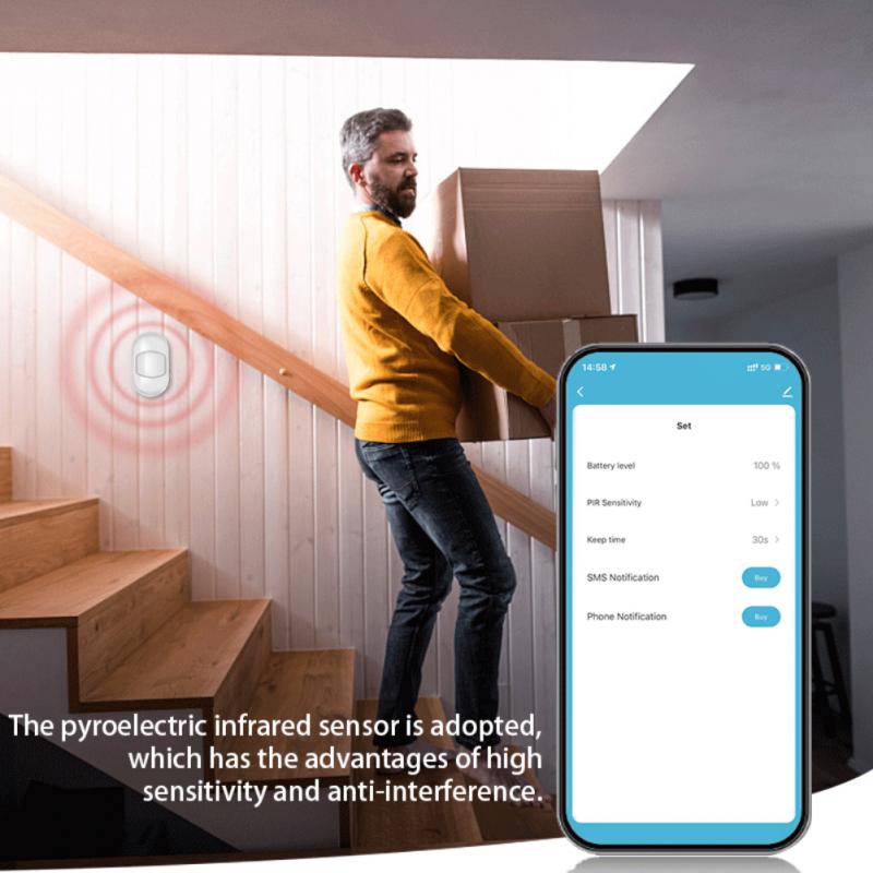 Aubess Tuya Zigbee Bewegingssensor Mini Pir Detector Smart Leven App Remote Alarm Werken Met Alexa Smart Home Batterij Inbegrepen