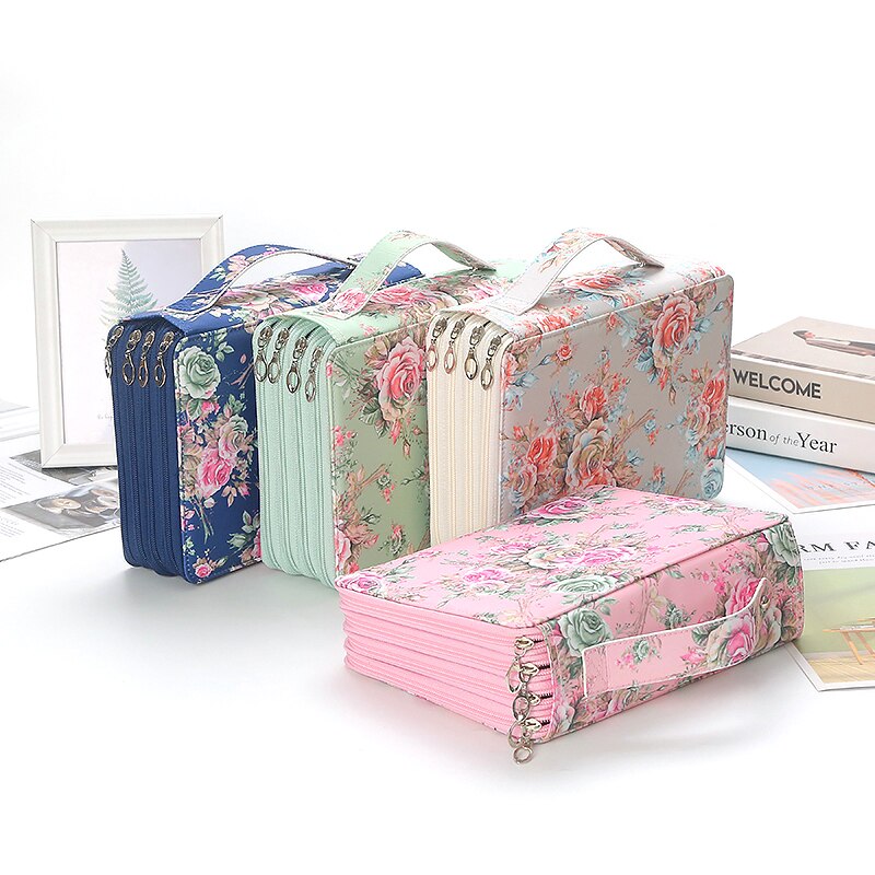 200 Slot Etui School Penal Voor Meisje Jongen Pencilcase Grote Capaciteit Pen Box Briefpapier Tas Kit Grote Pencilfolder Pouch gaten