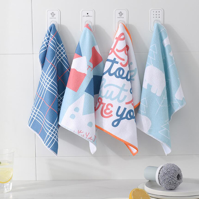 4 Stks/set Super Absorberende Microfiber Schoonmaakdoekje Keuken Vaatdoek Handdoek Huishoudelijke Schuursponsje Vodden Schoonmaken Handdoek