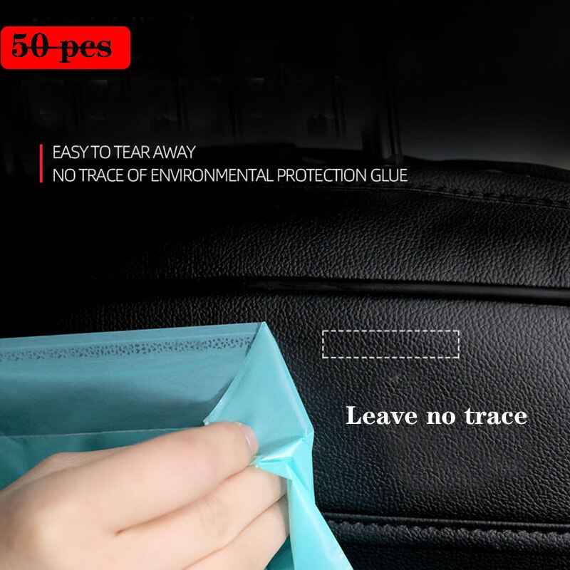 50pcs Car Trash Bags Self-Adhesive Garbage Bag for Volkswagen POLO Tiguan Passat Golf EOS Scirocco Bora Lavida Touran Beetle CC