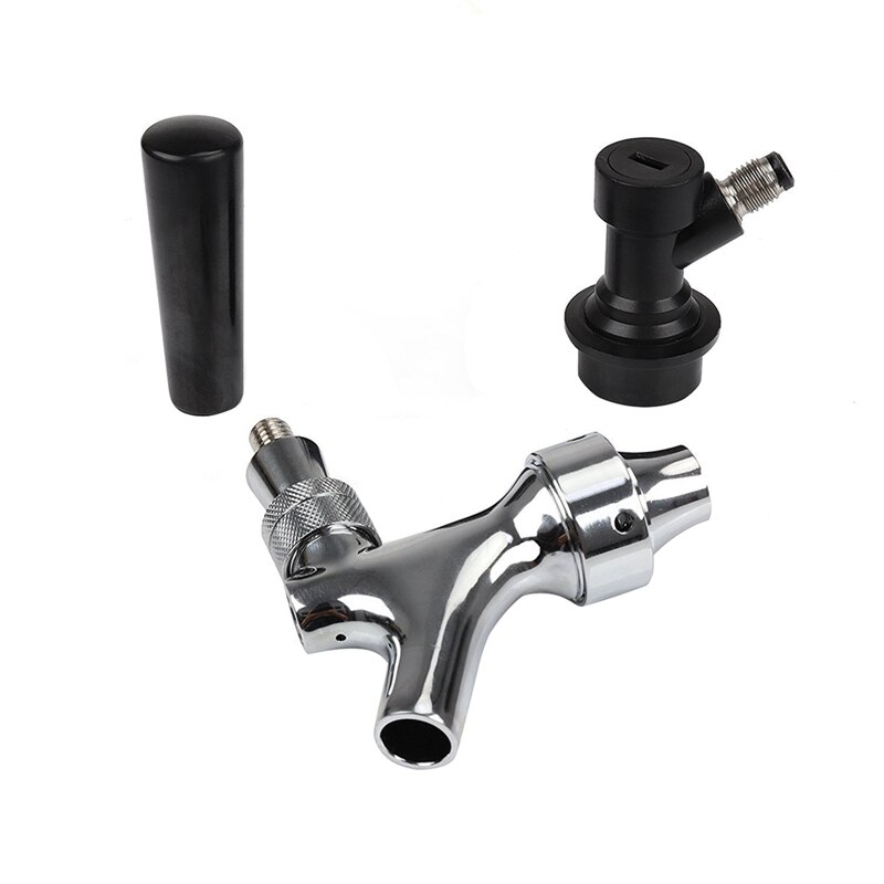 Beer Tap Faucet With Ball Lock Home Brewing Stainless Steel Stem Draft Beer Keg Faucet With Ball Lock Disconnect Chromed