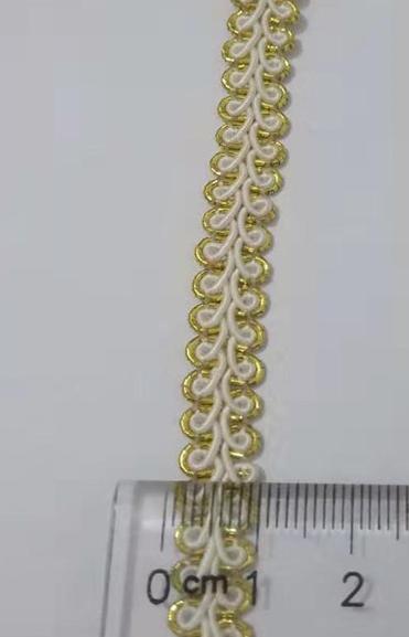 Goud wit Singels 8mm en 12mm breed Honderd voeten Lint Braid Webbing gouddraad Singels 1 yard GAFABRIC: 8MM Wide