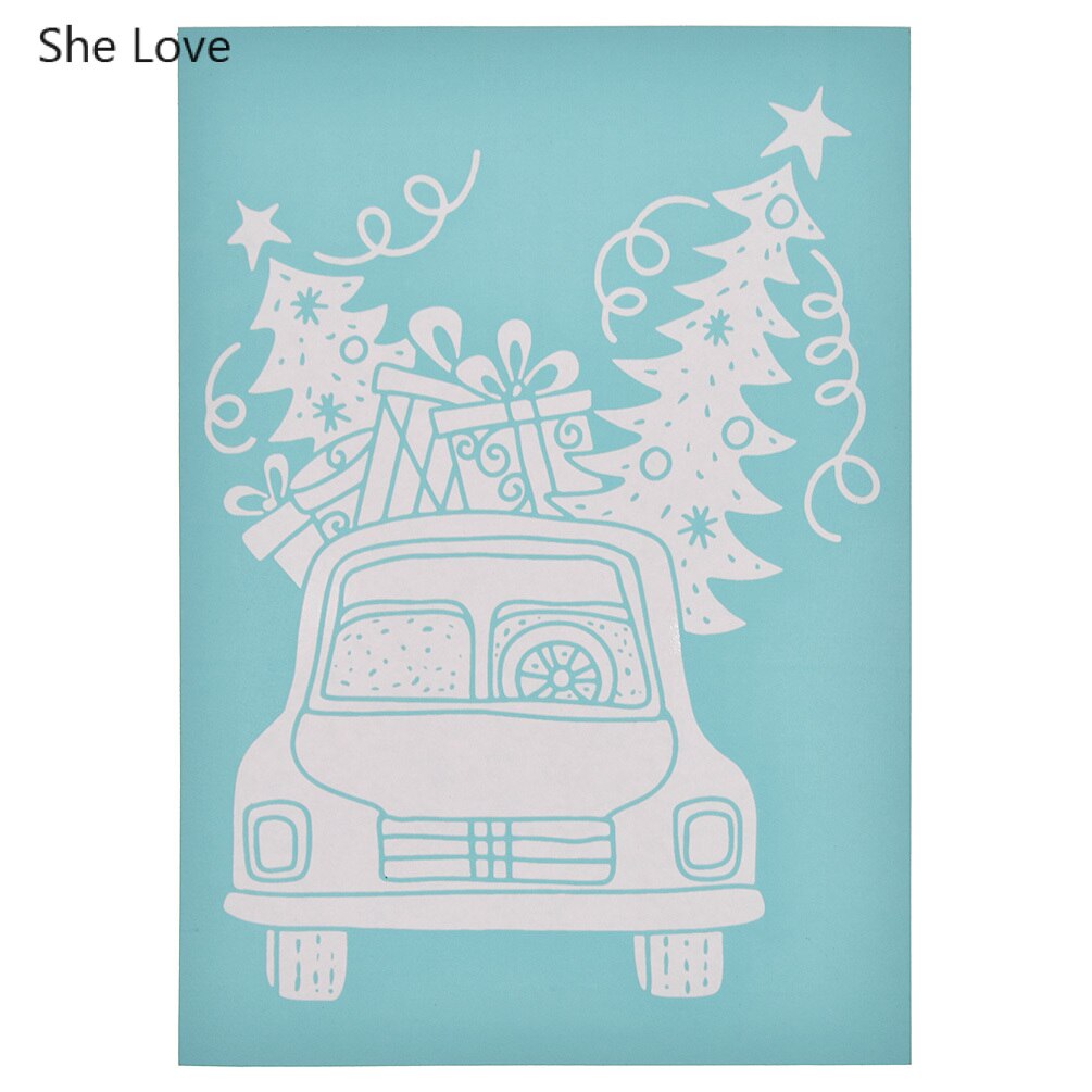 Chzimade god jul tryckta silk screen schabloner klara stämplar för att måla vägg diy scrapbooking heminredning: 06 5 x 4.5cm