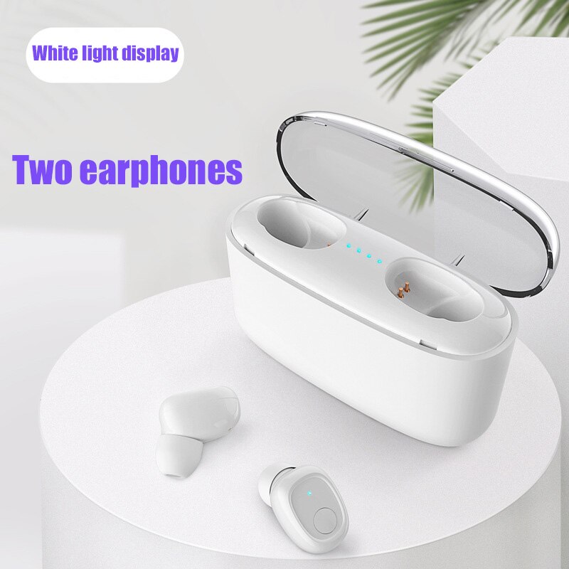 G5S Tws Mini Oortelefoon Bluetooth Business Oortjes Waterdichte IPX7 Sport Oordopjes Voor Xiaomi Huawei Iphone Draadloze Koptelefoon: Binaural white