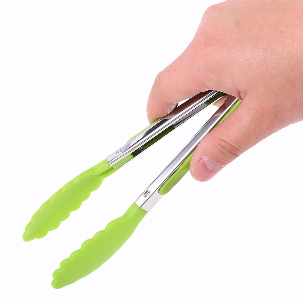 8 tommer grill nylon tang tip køkken mini tang varmebestandig nylon madlavningstang stål mad tang køkkenudstyr køkkenredskaber