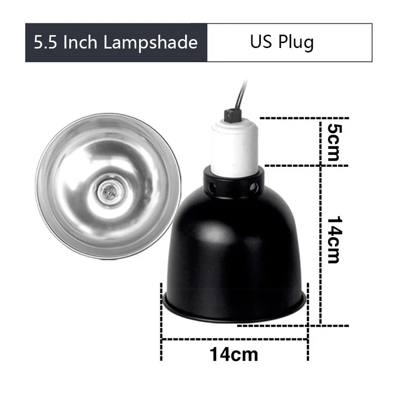 5.5 Inch Reptiel Diepe Koepel Lampenkap Slangen Hagedissen Gekko 'S Terrariums Licht Armatuur Reptiel Lamp Dop Optische Reflectie Cover: MULTI