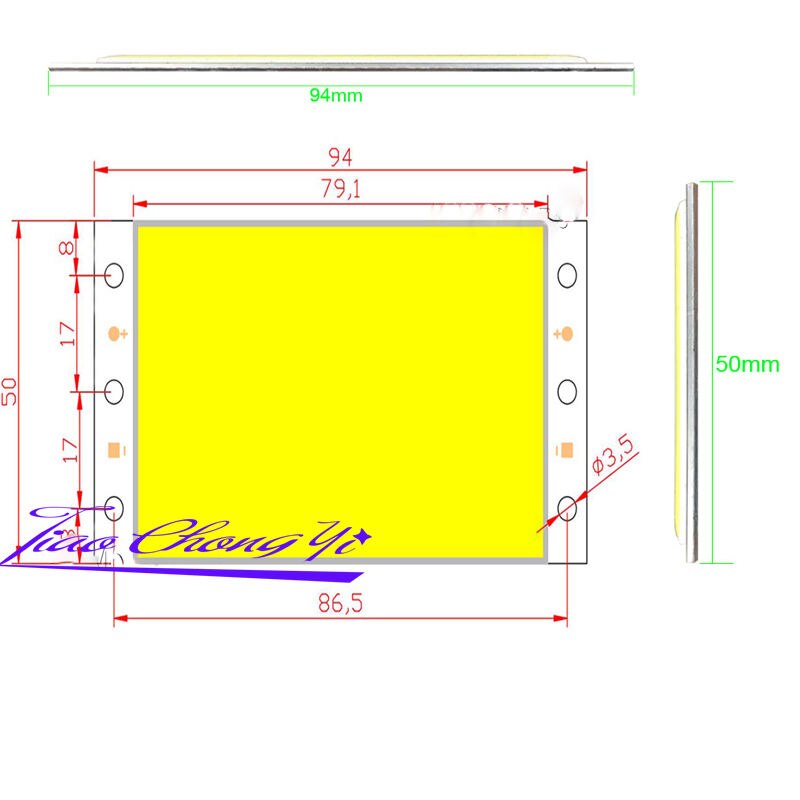 1X15 W 94X50 MM 9450 Wit COB LED Panel Strip Verlichting DC12-24V Voor DIY auto lampen