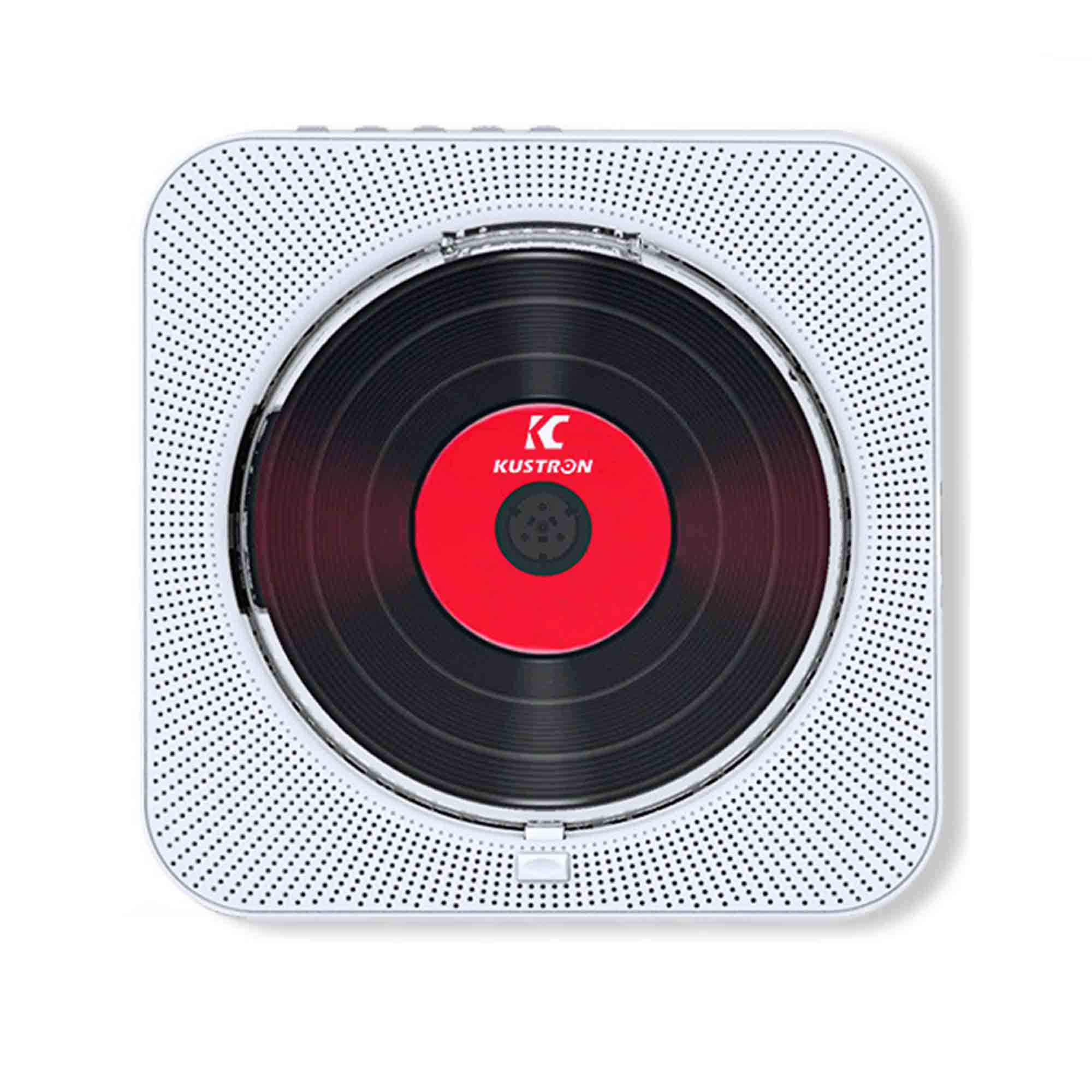 Reproductor de CD portátil, Altavoz Bluetooth, reproductor de CD estéreo, pantalla LED, reproductor de música de CD montable en pared con Control remoto IR, Radio FM: 909 WH