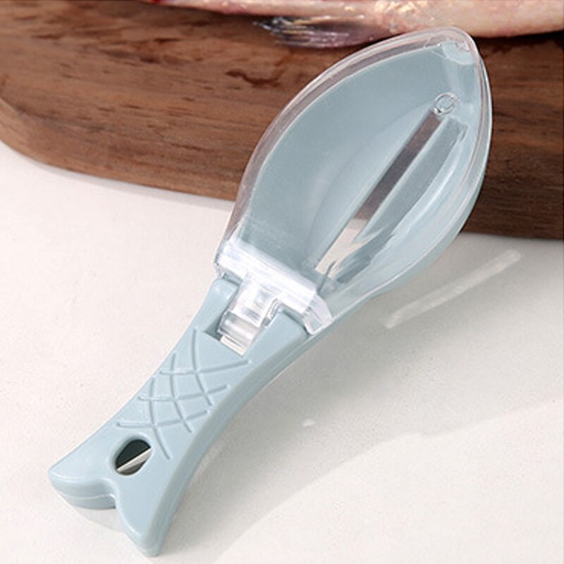 Fish Skin Brush Scraping Brush Grater Quick Disassembly Fish Knife Cleaning Peeling Skin Scraper Fish Bone Tweezers Tool Gadge: Blue