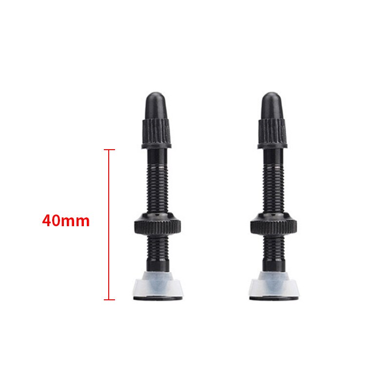 KR Bicycle Valve 1PCS Mountain Bike Accessories Vacuum Valve 40mm 60mm Aluminum Alloy French Extend Multicolor Tightness Valve: Black 40mm