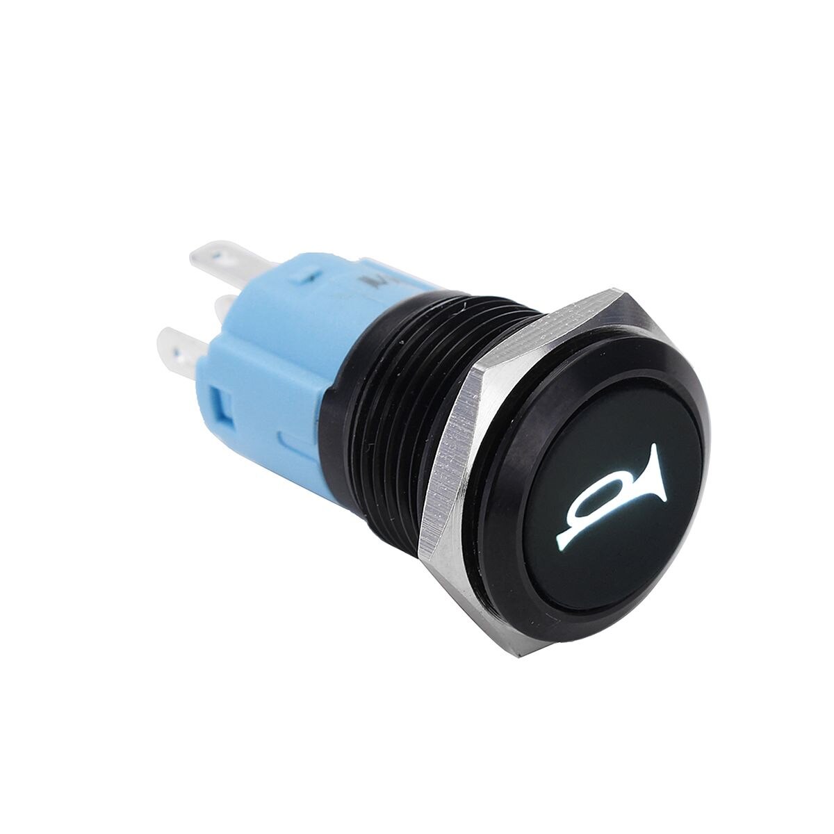 12 V 16mm Universele Auto Boot Auto Dash Start Claxon Momentary Rvs Starter Deurbel Bel Drukknop schakelaar: WHITE