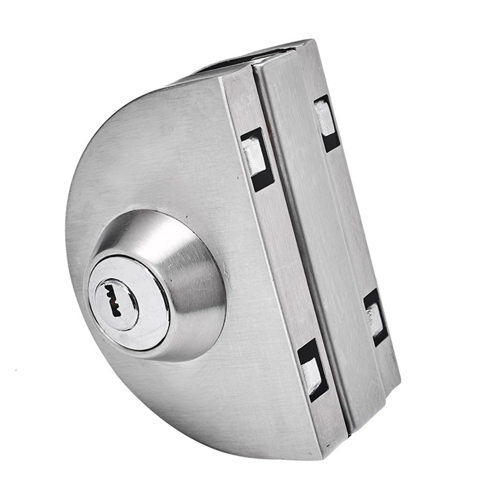 Serratura per porta in vetro Vetrina Serrature per vetrine Doppia porta in acciaio inossidabile Nessuna necessità di foratura Hardware per porta di casa antifurto