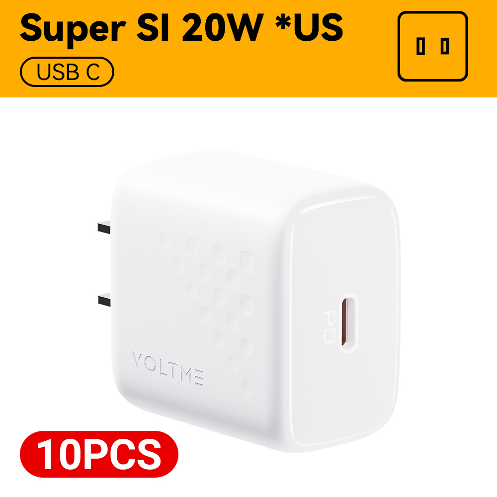 VOLTME 10PCS-Pack Revo 20W Mini/Lite/Duo Lite Series Clearance Tpye C USB C ChargerFast Charging For iphone Samsung