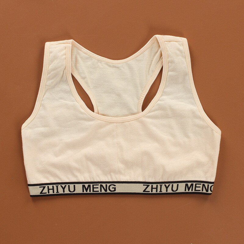 Filles formation soutien-gorge adolescents enfants doux respirant sous-vêtements en coton hauts vêtements: Beige