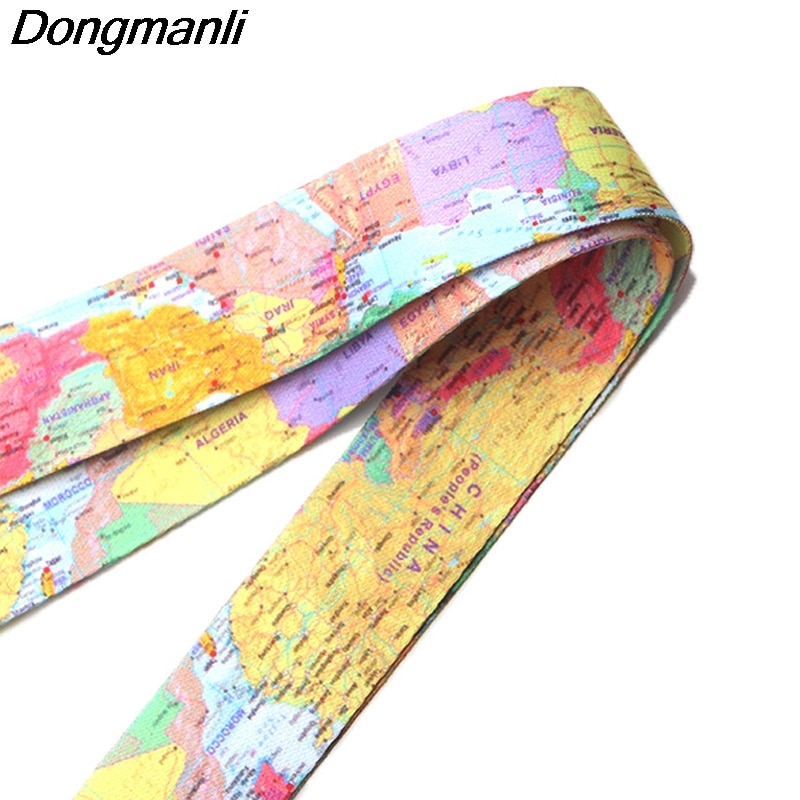 PC200 World Map Lanyard Badge ID Lanyards/ Mobile Phone Rope/ Key Lanyard Neck Straps Keychain