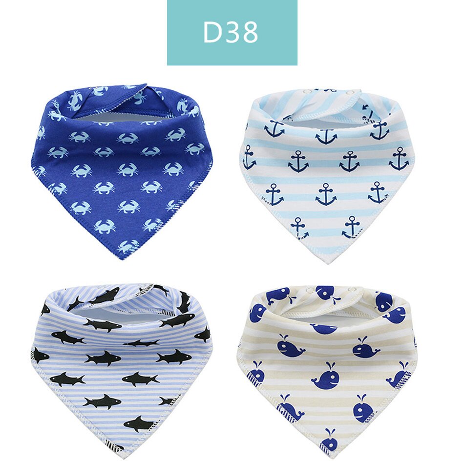 Gelukkig Fluit 4 Stuks Veel Baby Kids 100% Katoen Bandana Slabbetjes Feeding Speeksel Handdoek Dribble Driehoek Set: D38