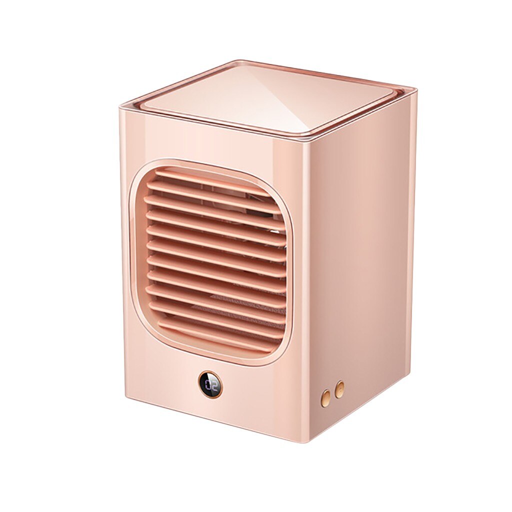 Mini Portable Air Conditioner Multi-function Sterilization Humidifier Purifier Air Cooler Fan Shaking Head Air Conditioning#gb40: Pink