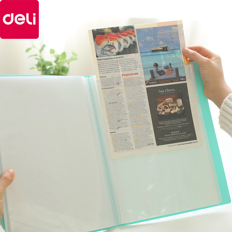 Deli Verse Bloem Papier Bestand Houders A4 Document Houder Papier Map Opslag Bindmiddel Pouch Pakket Kantoor School 30/40/60 Pagina 'S