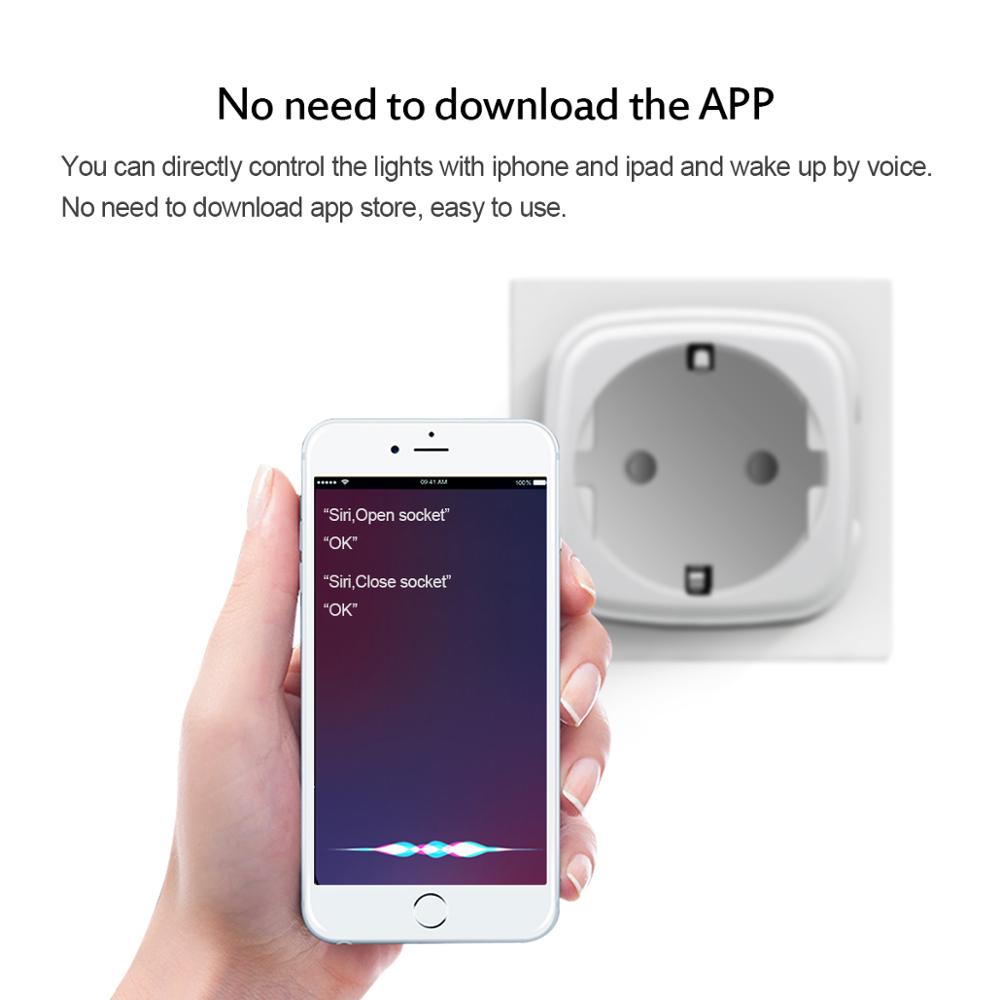For Apple IOS Homekit APP Smart Life Wireless Remote Siri Voice Control WIFI Plug Smart Socket Adapter Home Relay Breaker Switch